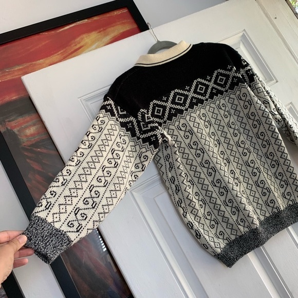 Vintage Partners By Mervyns Button Sweater Black White‎   Woman Small - Picture 6 of 6